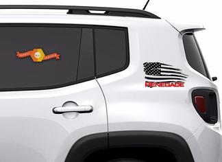 2 Farbe Jeep Renegade Distressed amerikanische Flagge Grafik Vinyl Aufkleber Aufkleber Seite