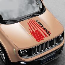 Abgenutzter amerikanischer Flaggen-Motorhauben-Vinylaufkleber 2 für Jeep Renegade 2