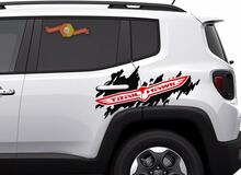 2-farbiger Trail Hawk TrailHawk Jeep Renegade Cherokee Side Splash Logo Vinyl-Aufkleber
 2