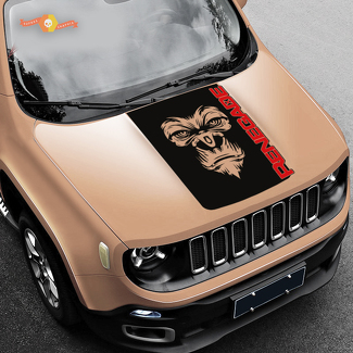 2-farbiger Jeep Renegade Yeti Bigfoot Sasquatch-Logo-Grafik-Vinyl-Aufkleber für SUV