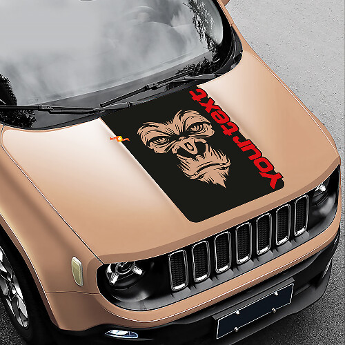 Yeti Bigfoot Sasquatch Logo Grafik Motorhauben Vinyl Aufkleber Decal für Jeep Renegade