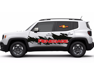 2-farbiger Jeep Renegade Side Splash Logo-Grafik-Vinyl-Aufkleber und Windschutzscheiben-Grafik