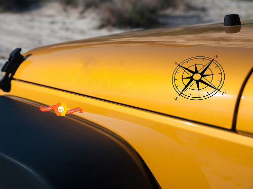 Kleine Kompassrose Vinylaufkleber für Jeep Wrangler