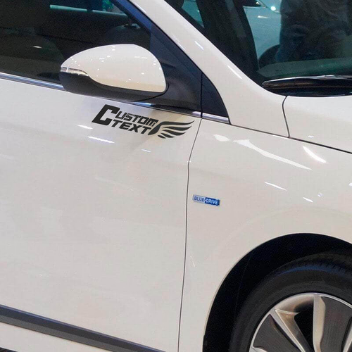 BENUTZERDEFINIERTER TEXT Flügelbeschriftungs-Vinylaufkleber für Musclecar