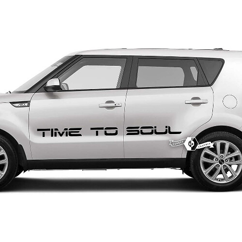 Paar Schriftzug Time To Soul Emblem Logo Aufkleber Aufkleber Vinyl für Kia Soul

