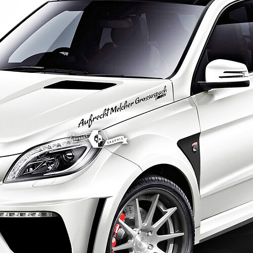 Paar Schriftzug Emblem Aufrecht Melcher Grossaspach Vinyl Aufkleber Aufkleber für AMG Mercedes-Benz
