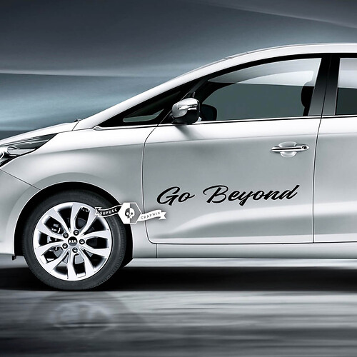 Paar Türen Schriftzug Go Beyond Emblem Logo Vinyl Aufkleber Aufkleber
