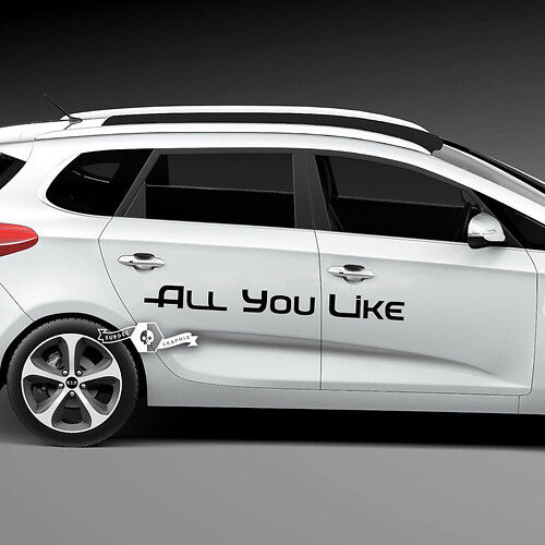 Paar Türen Schriftzug All You Like Emblem Logo Vinyl Aufkleber Aufkleber
