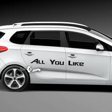 Paar Türen Schriftzug All You Like Emblem Logo Vinyl Aufkleber Aufkleber
 3