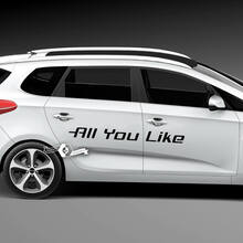 Paar Türen Schriftzug All You Like Emblem Logo Vinyl Aufkleber Aufkleber
 4