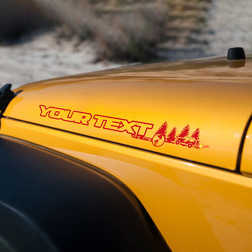 Paar Offroad-Vinyl-Motorhaubenaufkleber im Forest-Stil für Jeep Wrangler_1