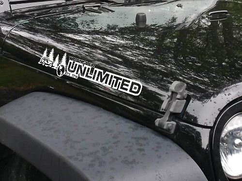 Benutzerdefinierter Text Unbegrenzte Forest Off Road Haubenfolie Aufkleber Grafik für Jeep Wrangler Unlimited