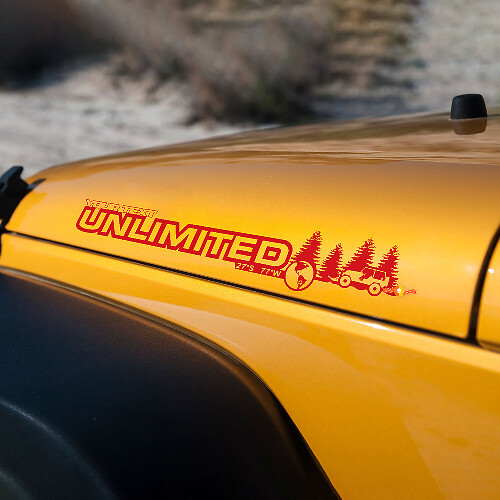 Forest Off Road Stil Unlimited Vinyl Motorhaubenaufkleber Decals für Jeep Wrangler