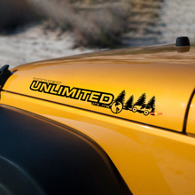 Forest Off Road Stil Unlimited Vinyl Motorhaubenaufkleber Decals für Jeep Wrangler 3
