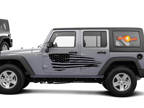 Abgenutzter USA-Flaggen-Seitentür-Vinylaufkleber für Jeep Wrangler
