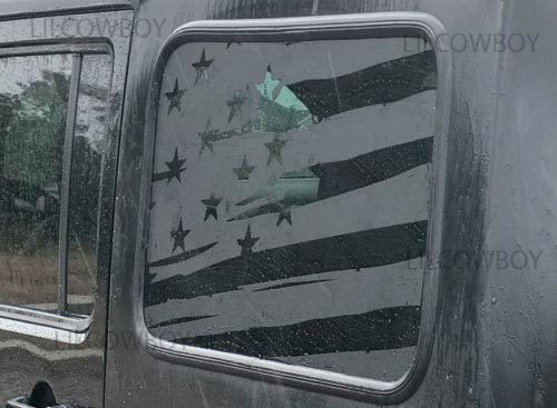 Abgenutzter USA-Flaggen-Seitenscheiben-Vinylaufkleber 2 Aufkleber für Jeep Wrangler JKU