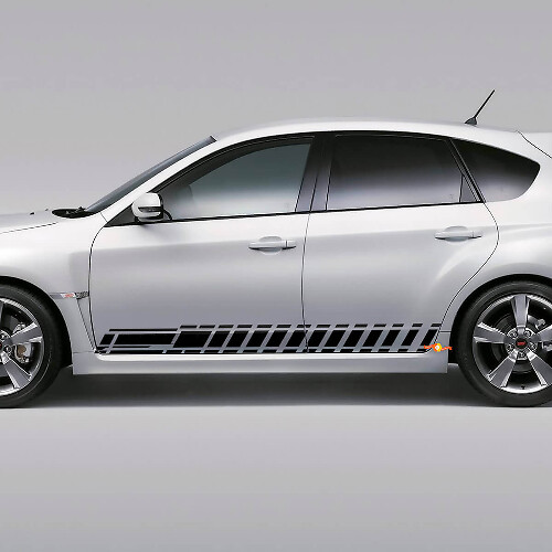 Kariertes Vinyl-Streifen-Set für die Seitenverkleidung des Subaru Impreza Hatchback WRX STI 2007-12