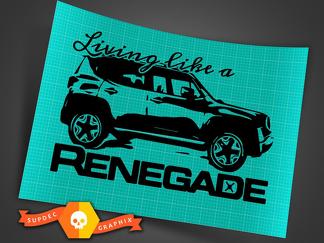 Living Like a Jeep Renegade Logo Grafik Vinyl Aufkleber Fahrzeugheck SUV 1x
