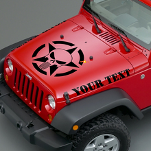 Punisher-Schädel Armee Stern Motorhauben Vinyl-Aufkleber für Jeep Wrangler 3