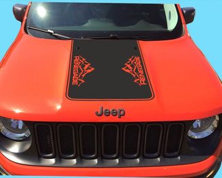 Jeep Renegade 2015, 2016 & 2017 Verdunkelungs-Vinyl-Motorhaubenaufkleber im Bergstil