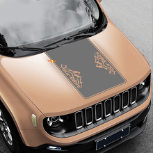 Mountains Style Blackout Vinyl Motorhaubenaufkleber für Jeep Renegade 2