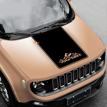 Mountains Style Blackout Vinyl Motorhaubenaufkleber 2 für Jeep Renegade 3