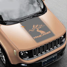 Road To Mountains Style Blackout Vinyl Motorhaubenaufkleber für Jeep Renegade 2