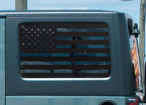 US-Flaggen Vinyl-Aufkleber für die hintere Seitenfensterscheibe des Jeep Wrangler