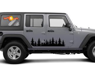Waldbaum Seitenaufkleber Grafik – Türaufkleber im Freien Jeep Wrangler 4x4 USA