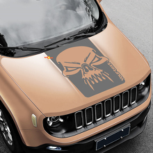 Totenkopf-Grunge-Grafik Motorhauben-Vinylaufkleber Seitenaufkleber für Jeep Renegade 2