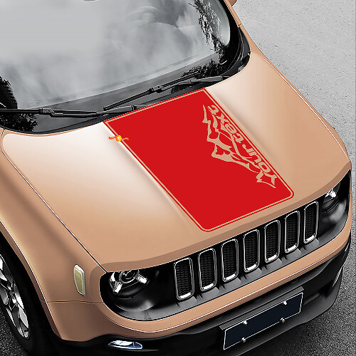 Benutzerdefinierter Mountain Style Streifen Motorhauben-Vinylaufkleber für Jeep Renegade