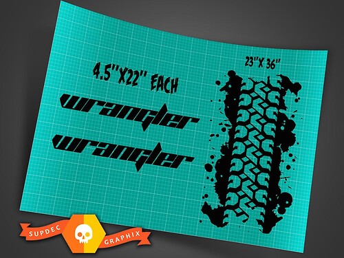 Jeep Wrangler 3-tlg. Verdunkelungshauben-Aufkleber-Kit Nr. 8 – Vinyl-Aufkleber TJ LJ JK