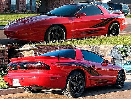 Tribal Wave Style Seitenstreifen Vinyl Aufkleber Set für Pontiac Firebird Trans Am