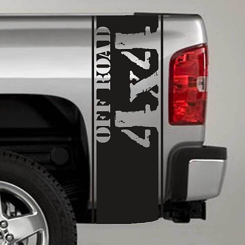 2 4x4 Offroad Distressed Truck Bed Stripe Passend für alle GMC, FORD, RAM, Chevrolet Trucks
