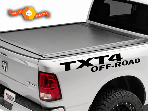 TXT4 Off Road Schriftzug Paar Seitenteil Vinyl Aufkleber Sticker für Dodge Ram 1500