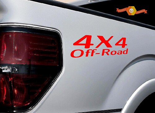 4 x 4 OFF ROAD Racing Aufkleber Aufkleber LKW TRD Tacoma Jeep Dodge Chevy Ford Rot