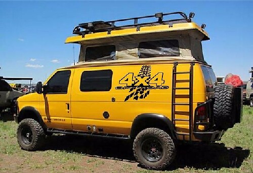 Offroad 4x4 Reifenprofil Seiten Vinyl-Aufkleber-Set für SUV LKW Van Wohnmobil Anhänger