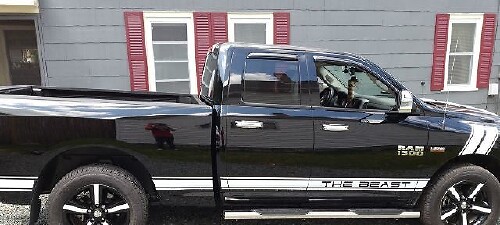 2x Racing-Stripe-Vinyl-Aufkleber 2 für Dodge Ram 1500