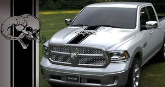 LKW-Vinyl-Motorhauben-Aufkleber Dodge Ram 5.7L mopar hemi Skull Stripe Logo Auto Graphics