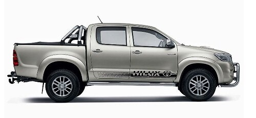 Hilux Markenmäßiger Farbverlauf Linien Seiten Vinyl Aufkleber Sticker für Toyota Hilux