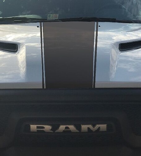 Dodge Ram Rebel Hemi 5.7 L Vinyl-Aufkleber, Aufkleber, Motorhaube, durchgehender Streifen, Werksstil