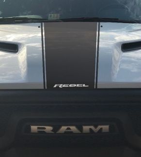 Dodge Ram Rebel Hemi 5.7 L Vinyl-Aufkleber Motorhaube Rennstreifen, Werksstil