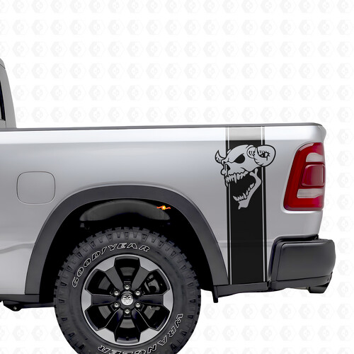 Schädel-Grafik-Streifen Seitlicher Vinyl-Aufkleber für Dodge Ram 1500