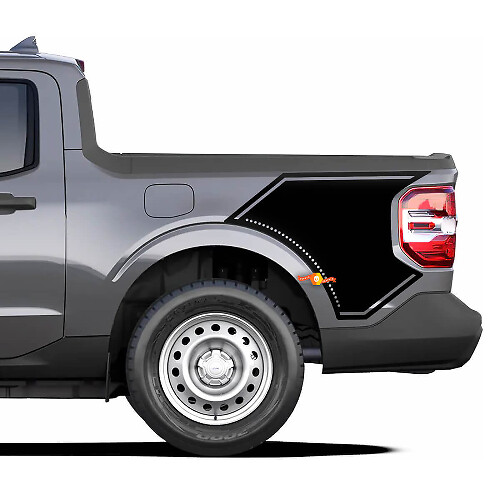 Dekoratives Vinyl-Aufkleber-Set für die Seiten des Ladebetts für Musclecar Maverick 2022+