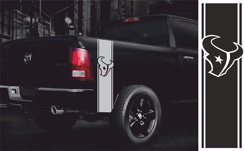 Houston Texans Umriss Streifen Heckklappen Vinylaufkleber für Dodge Ram 1500