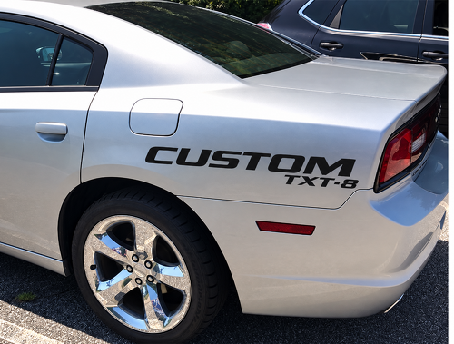 CUSTOM TXT-8 Kotflügelbeschriftung Paar Aufkleber für hinteren Kotflügel aus Vinyl für Dodge Charger