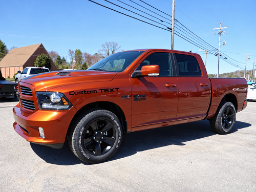 Benutzerdefinierte TEXT-Beschriftung Vinyl-Aufkleber für die vordere Kotflügelverkleidung Dodge Ram 1500