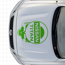 Markenlogo Schädelstil Motorhauben-Vinylaufkleber für Nissan Titan_3