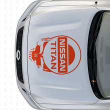 Markenlogo Schädelstil Motorhauben-Vinylaufkleber für Nissan Titan_4