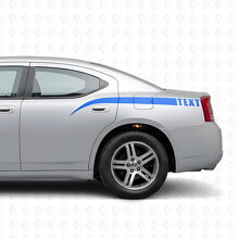 Gebogene Akzentstreifen & benutzerdefinierte Text-Seitenvinylaufkleber für Dodge Charger 2006-2010_2